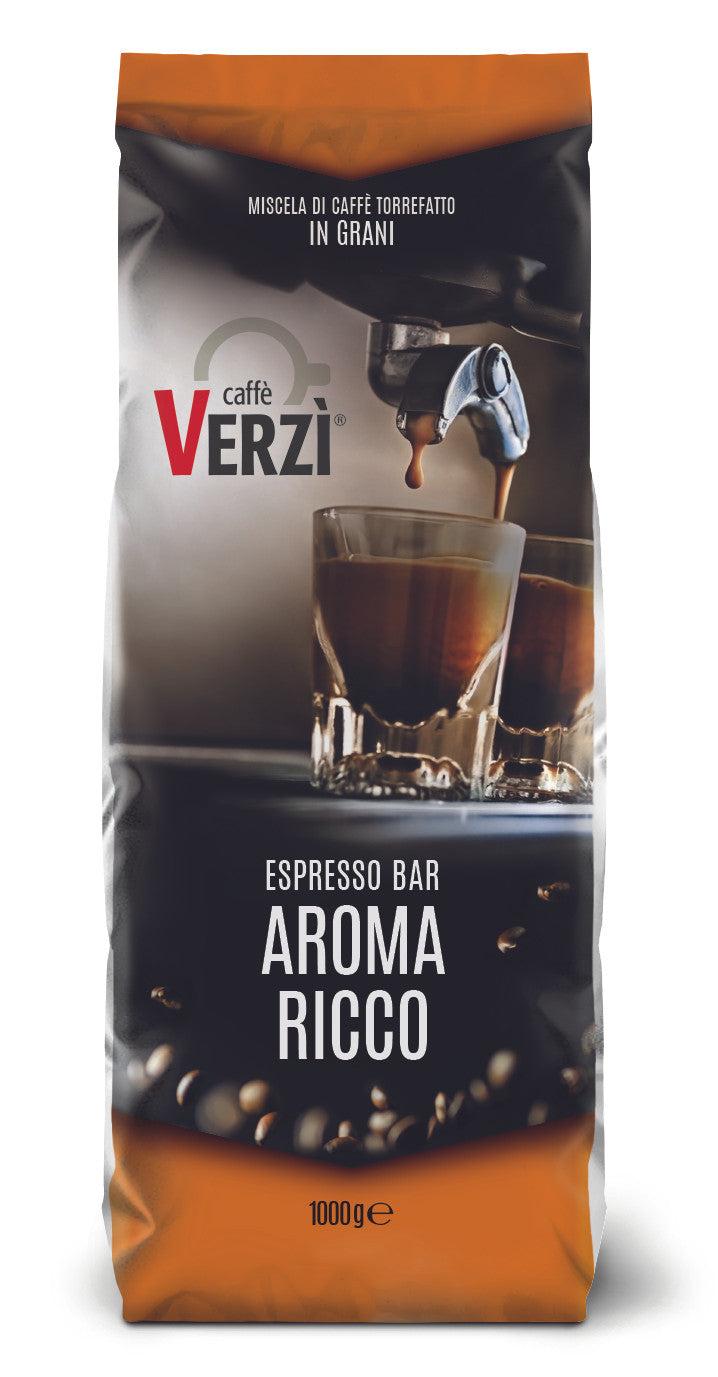 Caffè Verzi Kaffeebohnen 1 kg – Aroma Ricco | Intensiver italienischer Espresso