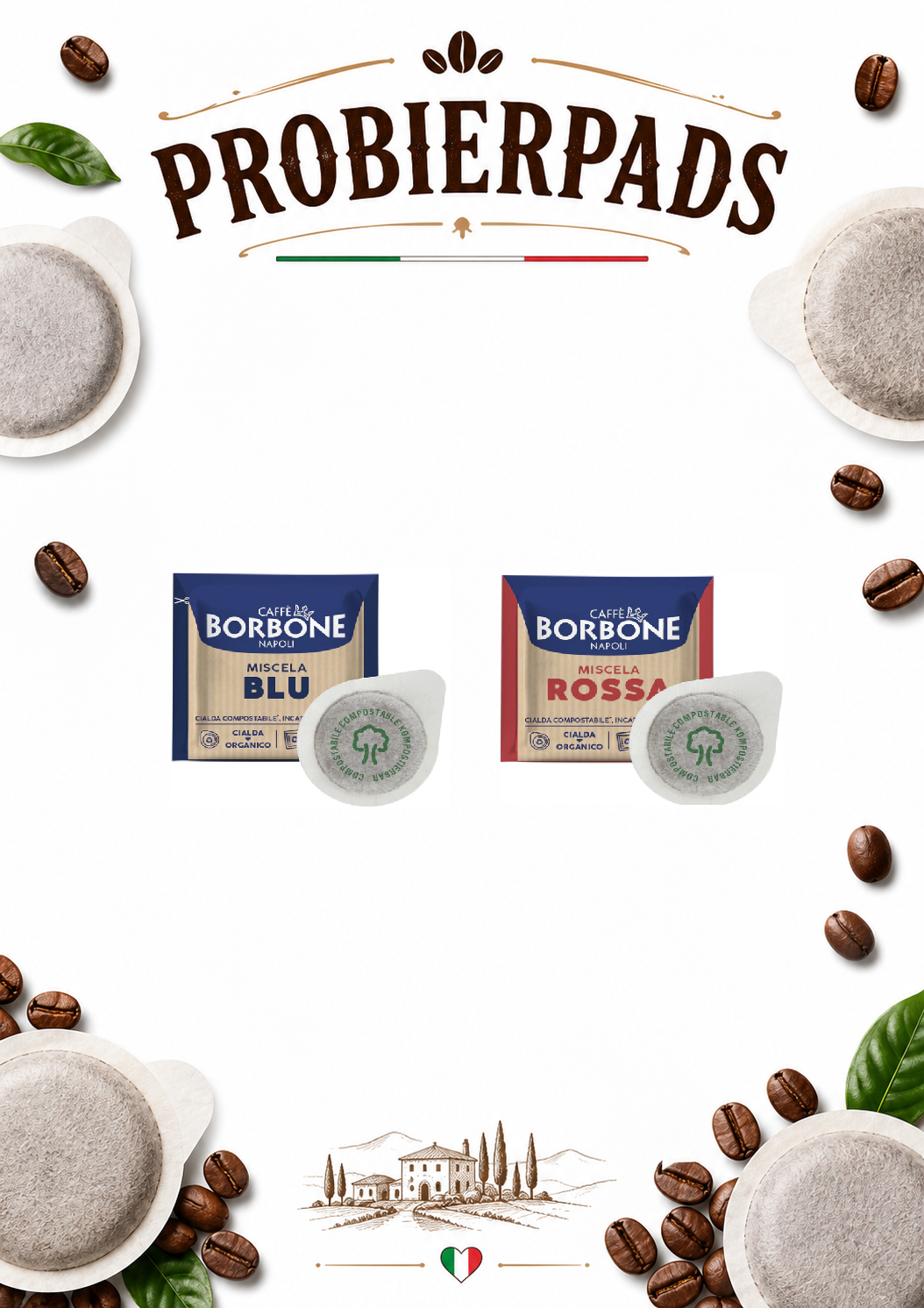 Borbone Probierpaket ESE Pads – 10 Stück (Blu & Rossa Mix)