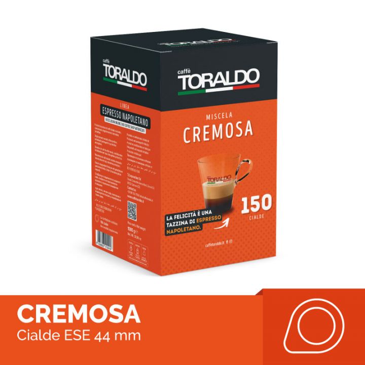 Toraldo Caffe Napoletano Cremosa Kaffeepads ESE Pads 44mm Cialde 150 Stück