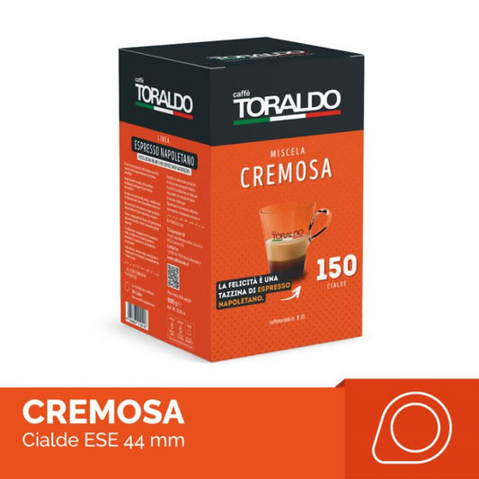 Toraldo Caffe Napoletano Cremosa Kaffeepads ESE Pads 44mm Cialde 150 Stück