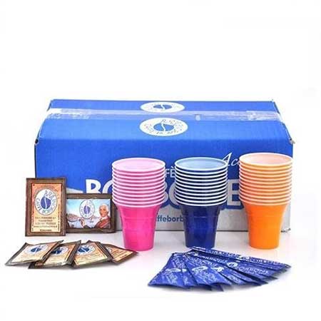Borbone Kit 100 Becher Rührstäbchen und Zuckerbeutel