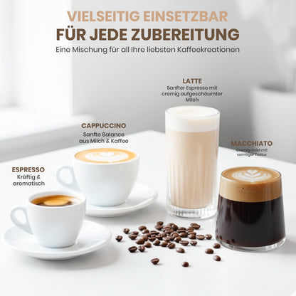 Cafferato Caffè Gran Crema – 1kg Kaffeebohnen | Espresso Italiano | Säurearm, mit Nuss- & Schokoladennoten | Ganze Bohnen