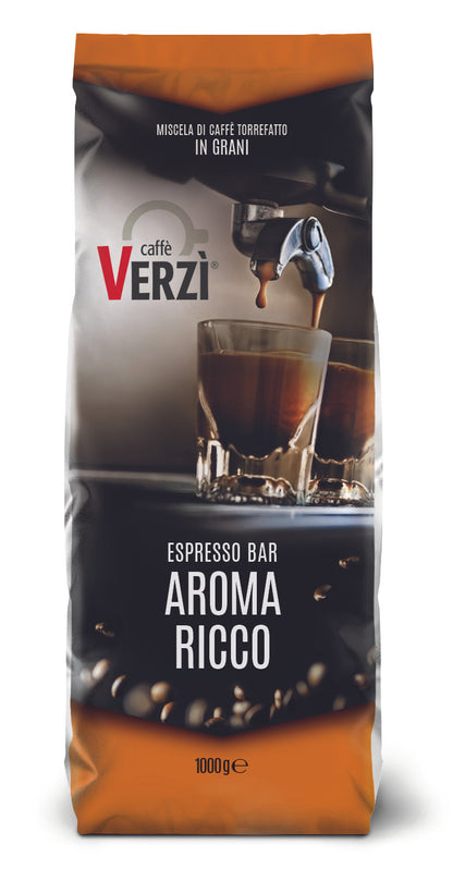 Caffè Verzi Kaffeebohnen 1 kg – Aroma Ricco | Intensiver italienischer Espresso