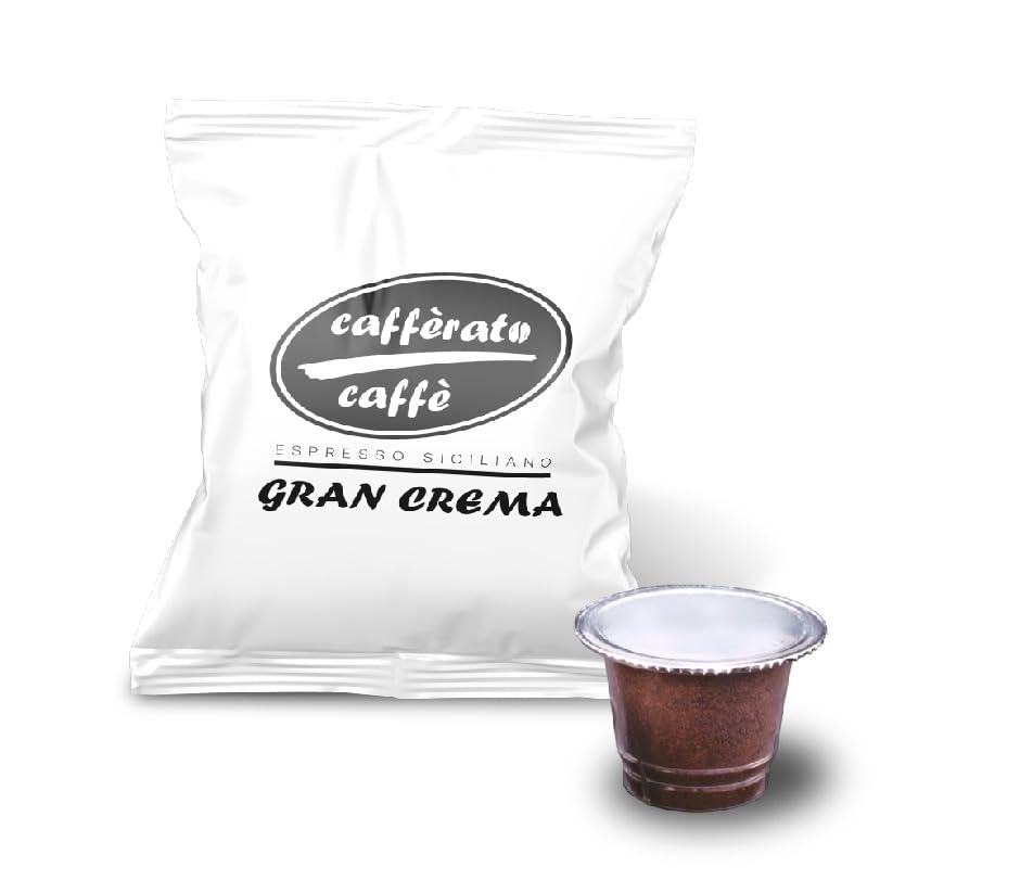 Cafferato Caffe Espresso Siciliano Gran Crema Kaffeekapseln kompatibel Nespresso®* kompatibel - Coffee Pods (Kapseln, 100 Stk.)