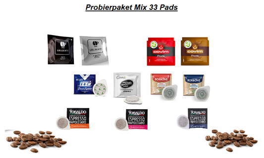 Kaffeepads Probierset Mix 33 Pads