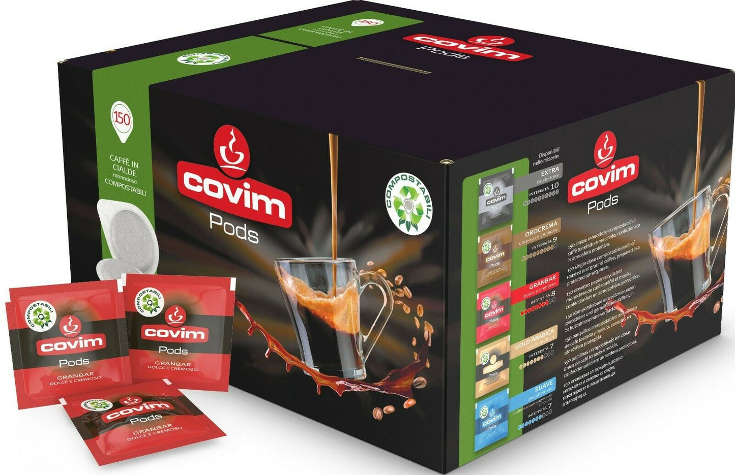 Covim Granbar Espresso 150 Ese Pads Cialde - cafferato-shop